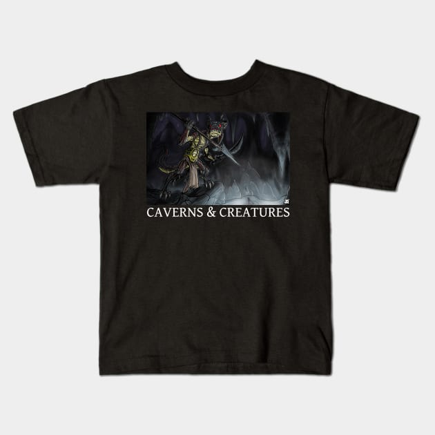 Caverns & Creatures Kobold Kids T-Shirt by robertbevan